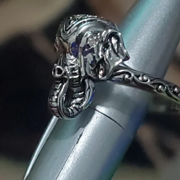 Bali Legacy Genuine Natural Diamond Ruby Elephant's Head Ring